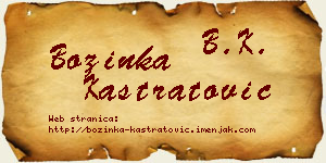 Božinka Kastratović vizit kartica